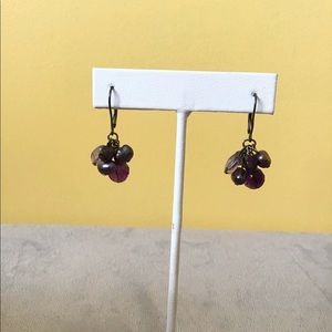 Vintage amethyst/pearl silver earrings